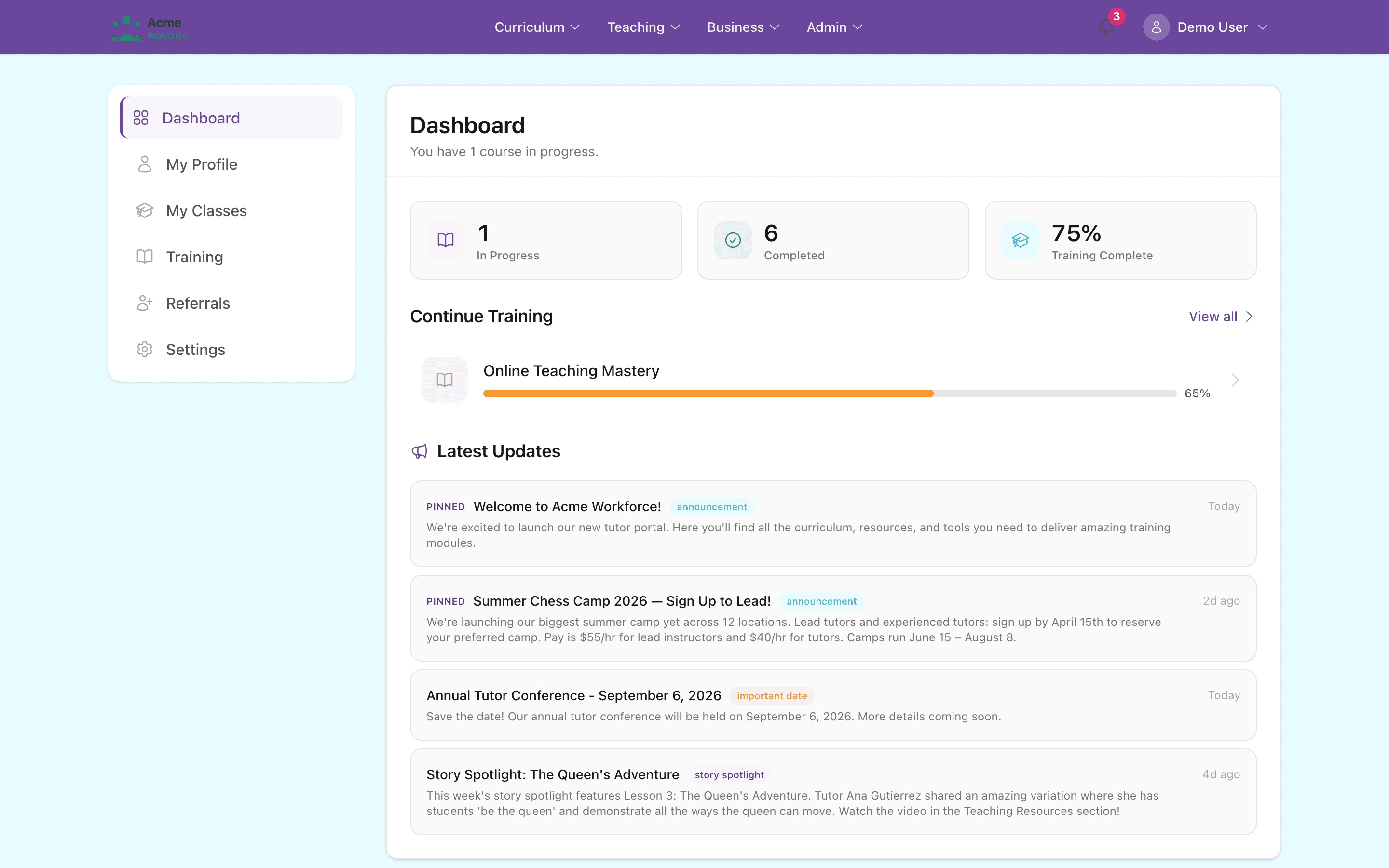 Workforce Training Portal